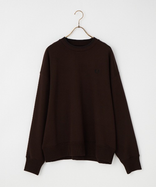 FRED PERRY（フレッドペリー）の「[FRED PERRY/フレッドペリー] ツインティップライン オーバーサイズ ワンポイントロゴ刺繍スウェット（スウェット・レディース・グレー/ダークブラウン/ブラック・M/L/S）」の14枚目の写真