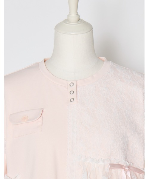 Lolime by mellfy memory（ロリミー バイ メルフィーメモリー）の「lacy pocket tee（Tシャツ/カットソー・レディース・ホワイト/ピンク・FREE）」の16枚目の写真