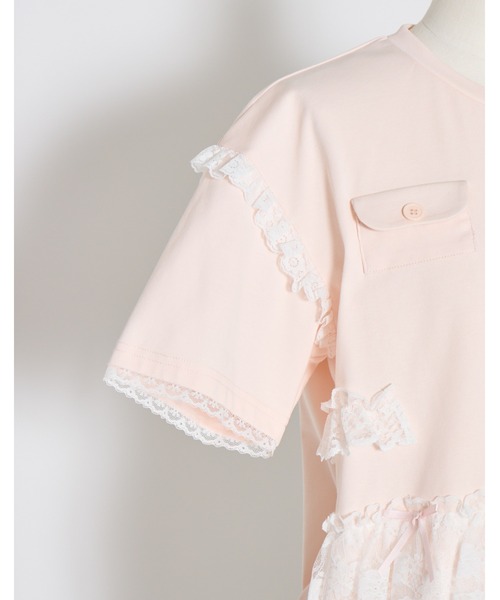 Lolime by mellfy memory（ロリミー バイ メルフィーメモリー）の「lacy pocket tee（Tシャツ/カットソー・レディース・ホワイト/ピンク・FREE）」の17枚目の写真