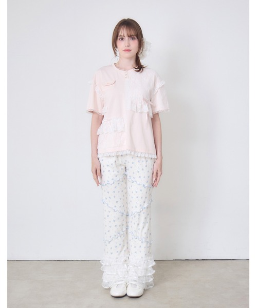 Lolime by mellfy memory（ロリミー バイ メルフィーメモリー）の「lacy pocket tee（Tシャツ/カットソー・レディース・ホワイト/ピンク・FREE）」の9枚目の写真