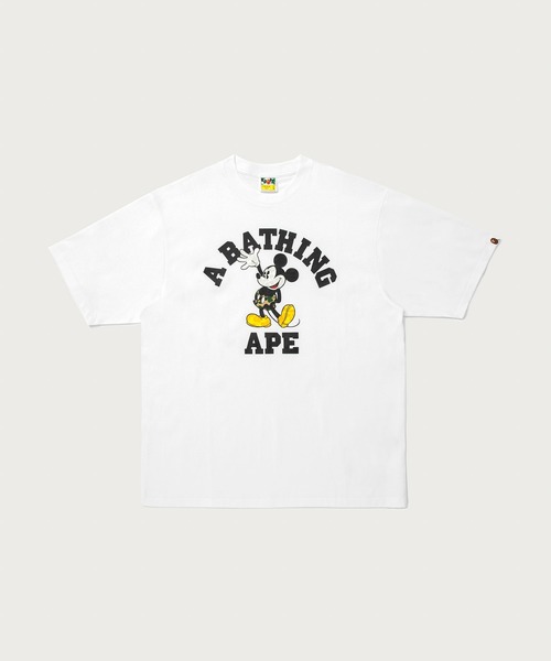 A BATHING APE(アベイシングエイプ)の「BAPE X DISNEY MICKEY MOUSE COLLEGE RELAXED FIT TEE(Tシャツ/カットソー・メンズ・グリーン/ホワイト/ブラック・LARGE/XX-LARGE/MEDIUM/SMALL/X-LARGE)」の2枚目の写真