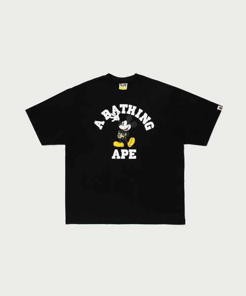 A BATHING APE(アベイシングエイプ)の「BAPE X DISNEY MICKEY MOUSE COLLEGE RELAXED FIT TEE(Tシャツ/カットソー・メンズ・グリーン/ホワイト/ブラック・LARGE/XX-LARGE/MEDIUM/SMALL/X-LARGE)」の3枚目の写真