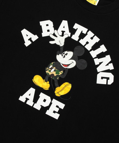 A BATHING APE(アベイシングエイプ)の「BAPE X DISNEY MICKEY MOUSE COLLEGE RELAXED FIT TEE(Tシャツ/カットソー・メンズ・グリーン/ホワイト/ブラック・LARGE/XX-LARGE/MEDIUM/SMALL/X-LARGE)」の8枚目の写真
