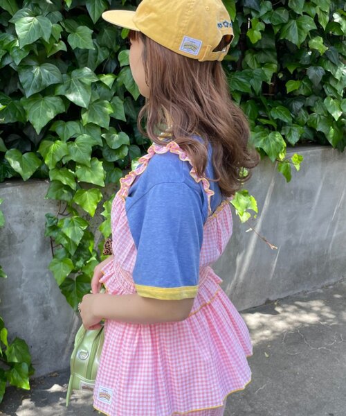 HELLO.SANFRANCISCO(ハローサンフランシスコ)の「【HELLO.SANFRANCISCO/ハローサンフランシスコ】シャーリングチェックビスチェ(タンクトップ・レディース・サックスブルー/ピンク・ONE SIZE)」の8枚目の写真