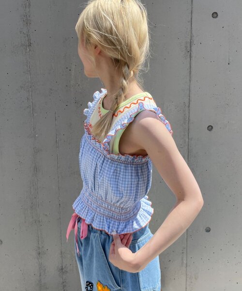 HELLO.SANFRANCISCO(ハローサンフランシスコ)の「【HELLO.SANFRANCISCO/ハローサンフランシスコ】シャーリングチェックビスチェ(タンクトップ・レディース・サックスブルー/ピンク・ONE SIZE)」の17枚目の写真