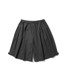 Cross Pleated Chino Half Pants - Charcoal