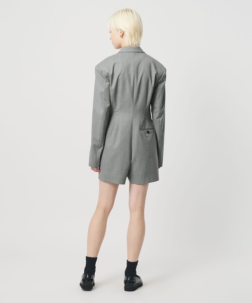 H BEAUTY&YOUTH UNITED ARROWS(エイチビューティーアンドユースユナイテッドアローズ)の「<H>ギャバクロス テーラードカラー オールインワン(ワンピース・レディース・ライトグレー/ダークグレー・M/S)」の5枚目の写真