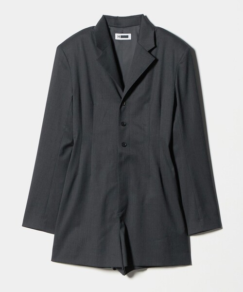 H BEAUTY&YOUTH UNITED ARROWS(エイチビューティーアンドユースユナイテッドアローズ)の「<H>ギャバクロス テーラードカラー オールインワン(ワンピース・レディース・ライトグレー/ダークグレー・M/S)」の8枚目の写真