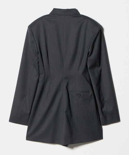 H BEAUTY&YOUTH UNITED ARROWS(エイチビューティーアンドユースユナイテッドアローズ)の「<H>ギャバクロス テーラードカラー オールインワン(ワンピース・レディース・ライトグレー/ダークグレー・M/S)」の9枚目の写真