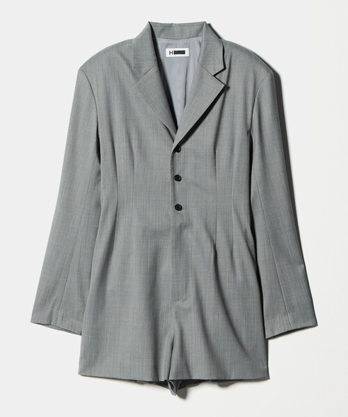 H BEAUTY&YOUTH UNITED ARROWS(エイチビューティーアンドユースユナイテッドアローズ)の「<H>ギャバクロス テーラードカラー オールインワン(ワンピース・レディース・ライトグレー/ダークグレー・M/S)」の17枚目の写真