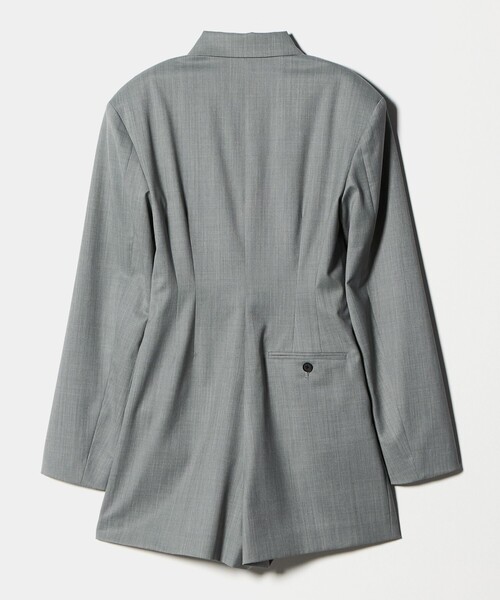 H BEAUTY&YOUTH UNITED ARROWS(エイチビューティーアンドユースユナイテッドアローズ)の「<H>ギャバクロス テーラードカラー オールインワン(ワンピース・レディース・ライトグレー/ダークグレー・M/S)」の18枚目の写真