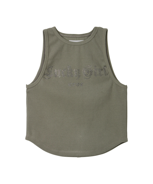 ERER(エルエル)の「Lucky Girl Hotfix Sleeveless Khaki(Tシャツ/カットソー・レディース・カーキ・F/2)」の6枚目の写真