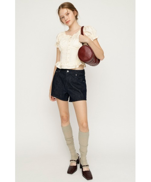 SLY(スライ)の「5PK DENIM S/PT 5ポケットデニムショートパンツ 夏服 秋服(デニムパンツ・レディース・ダークブルー/ブラック/ブルー・0/2/1)」の9枚目の写真