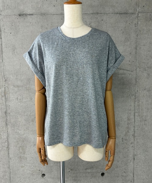 GLAMOROUS JANE(グラマラスジェーン)の「スラブ袖ロールアップTシャツ(Tシャツ/カットソー・レディース・ホワイト/ブラック/グレー・FREE)」の12枚目の写真