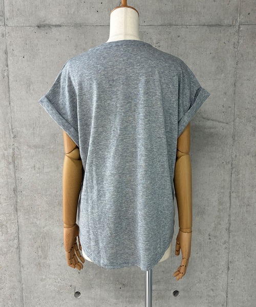 GLAMOROUS JANE(グラマラスジェーン)の「スラブ袖ロールアップTシャツ(Tシャツ/カットソー・レディース・ホワイト/ブラック/グレー・FREE)」の14枚目の写真