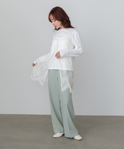 Bab(バブ)の「【セットアイテム】レースビスチェ+カットソーSET(Tシャツ/カットソー・レディース・オフホワイト/杢グレー/チャコールグレー・FREE)」の22枚目の写真