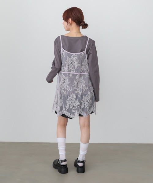 Bab(バブ)の「【セットアイテム】レースビスチェ+カットソーSET(Tシャツ/カットソー・レディース・オフホワイト/杢グレー/チャコールグレー・FREE)」の16枚目の写真