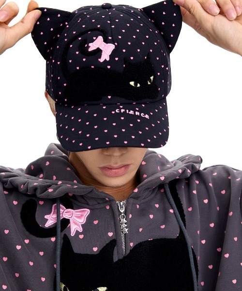 L.H.P(エルエイチピー)の「CFIERCE/フィアス/CAT ON MY HAT(キャップ・レディース・ホワイト/グレー・F)」の7枚目の写真