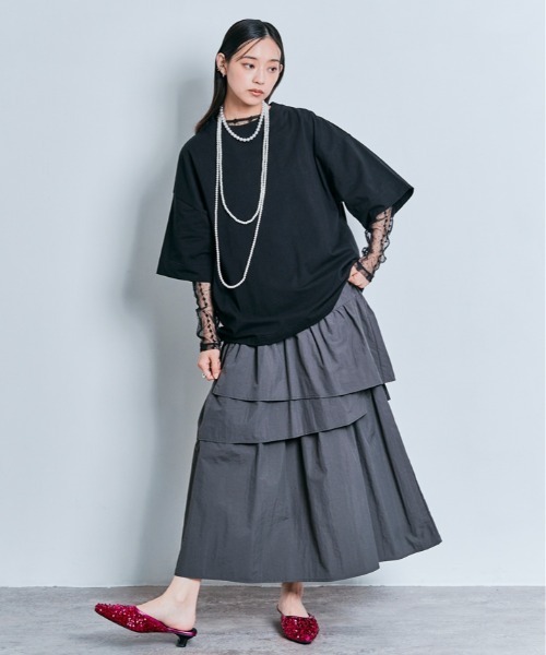 W:Huku(フーク)の「コスモ バック プリント ビッグ Tシャツ(Tシャツ/カットソー・レディース・ブラック/オフホワイト・FREE)」の12枚目の写真
