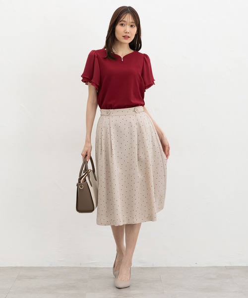 Honeys(ハニーズ)の「パール付トップス(Tシャツ/カットソー・レディース・レッド/サックスブルー/アイボリー/ブラック・3L/L/LL/M/S)」の14枚目の写真