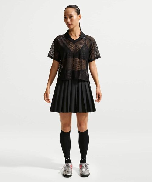 NIKE(ナイキ)の「ナイキ スポーツウェア ウィメンズ ミッドライズ プリーツ スカート / Nike Sportswear Women's Mid-Rise Pleated Skirt IF0590-010 Black(スカート・レディース・ブラック・XS/S/M/XL/L)」の1枚目の写真