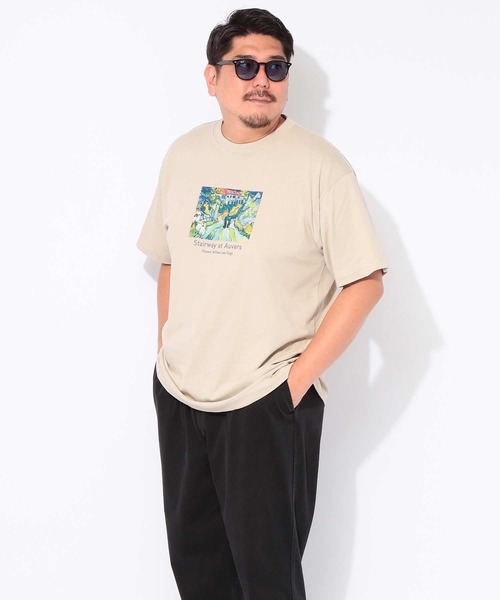 B&T CLUB(ビーティークラブ)の「Tシャツ 半袖 メンズ 大きいサイズ 画家プリント クルーネック カットソー B&T CLUB (ビーアンドティークラブ)(Tシャツ/カットソー・メンズ・ブラック/ベージュ/ホワイト・X4(8L~9L)/X3(6L~7L)/X2(4L~5L)/X1(3L~4L))」の7枚目の写真