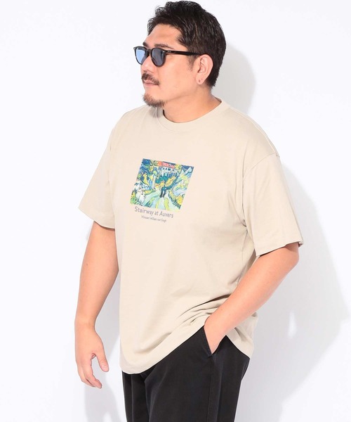 B&T CLUB(ビーティークラブ)の「Tシャツ 半袖 メンズ 大きいサイズ 画家プリント クルーネック カットソー B&T CLUB (ビーアンドティークラブ)(Tシャツ/カットソー・メンズ・ブラック/ベージュ/ホワイト・X4(8L~9L)/X3(6L~7L)/X2(4L~5L)/X1(3L~4L))」の9枚目の写真