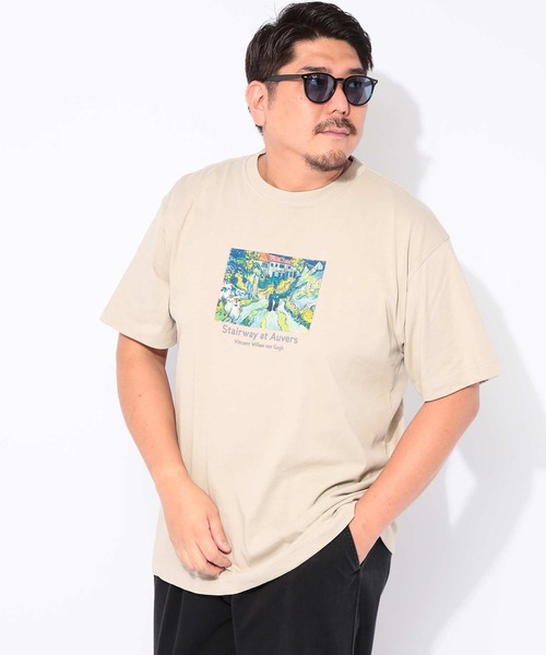 B&T CLUB(ビーティークラブ)の「Tシャツ 半袖 メンズ 大きいサイズ 画家プリント クルーネック カットソー B&T CLUB (ビーアンドティークラブ)(Tシャツ/カットソー・メンズ・ブラック/ベージュ/ホワイト・X4(8L~9L)/X3(6L~7L)/X2(4L~5L)/X1(3L~4L))」の5枚目の写真
