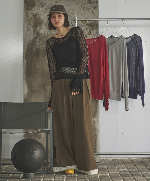 loin nuit(ロワンニュイ)の「bell sleeve lace tops / ベルスリーブレーストップス(Tシャツ/カットソー・レディース・ブラック/ホワイト系その他2/グリーン/アイボリー/ホワイト系その他・FREE)」の17枚目の写真