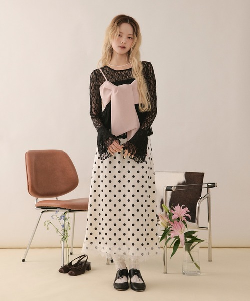 loin nuit(ロワンニュイ)の「bell sleeve lace tops / ベルスリーブレーストップス(Tシャツ/カットソー・レディース・ブラック/ホワイト系その他2/グリーン/アイボリー/ホワイト系その他・FREE)」の13枚目の写真