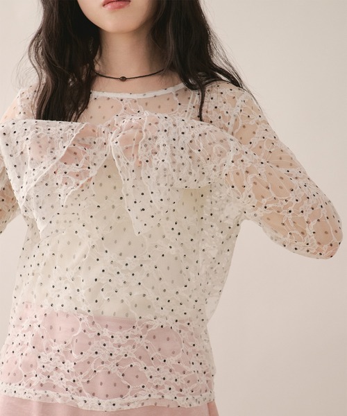 loin nuit(ロワンニュイ)の「bell sleeve lace tops / ベルスリーブレーストップス(Tシャツ/カットソー・レディース・ブラック/ホワイト系その他2/グリーン/アイボリー/ホワイト系その他・FREE)」の22枚目の写真