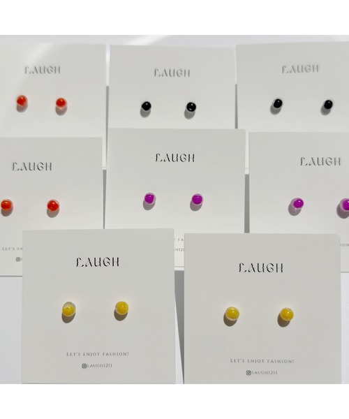 tone（トーン）の「【Laugh】tubu beads/colorful　樹脂ピアス(MA)（ピアス（両耳用）・レディース・パープル/ブラック/イエロー/オレンジ・FREE）」の10枚目の写真