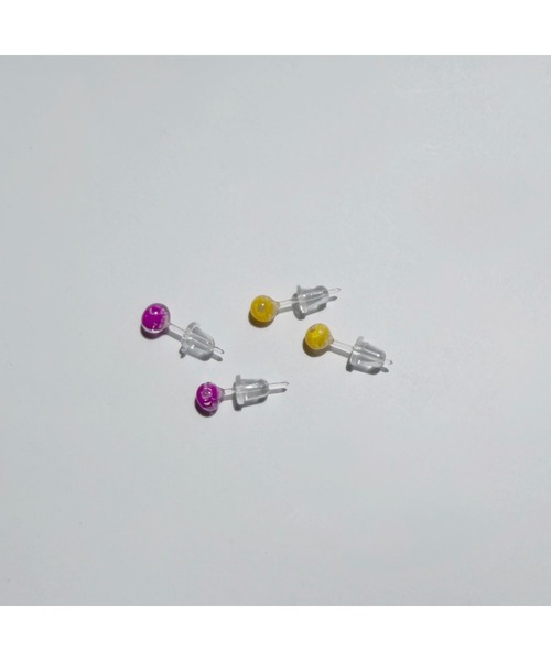 tone（トーン）の「【Laugh】tubu beads/colorful　樹脂ピアス(MA)（ピアス（両耳用）・レディース・パープル/ブラック/イエロー/オレンジ・FREE）」の11枚目の写真