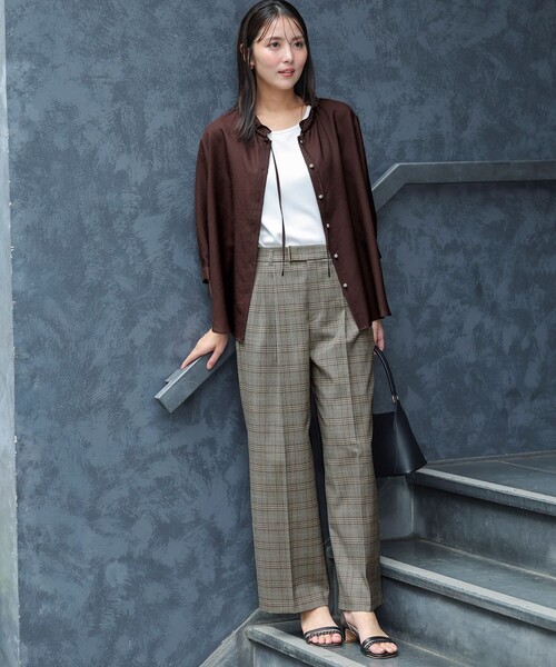 ANY SIS(エニィスィス)の「褒めらレディストレッチ ワイドパンツ(その他パンツ・レディース・ダークブラウン系/グレー系3/ネイビー系・SMALL/MEDIUM/LARGE)」の5枚目の写真