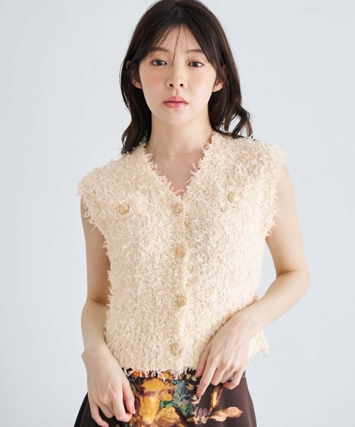 NOELA(ノエラ)の「ツイードニットジレ(ニット/セーター・レディース・ブラック/ベージュ/オフホワイト・フリー)」の16枚目の写真