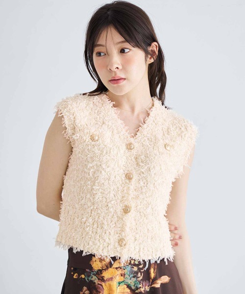 NOELA(ノエラ)の「ツイードニットジレ(ニット/セーター・レディース・ブラック/ベージュ/オフホワイト・フリー)」の17枚目の写真