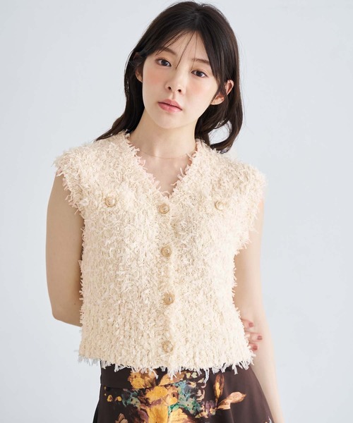 NOELA(ノエラ)の「ツイードニットジレ(ニット/セーター・レディース・ブラック/ベージュ/オフホワイト・フリー)」の18枚目の写真