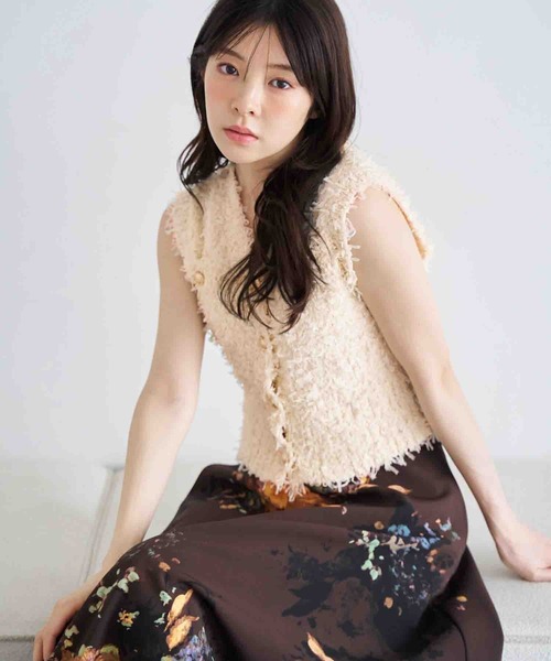 NOELA(ノエラ)の「ツイードニットジレ(ニット/セーター・レディース・ブラック/ベージュ/オフホワイト・フリー)」の20枚目の写真