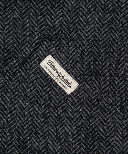 EDINBURGH CLUB（エディンバラクラブ）の「WOOL BLENDED HERRINGBONE HUNTING JACKET [C/GREY]（ミリタリージャケット・メンズ・グレー・SMALL/MEDIUM/LARGE/X-LARGE）」の5枚目の写真