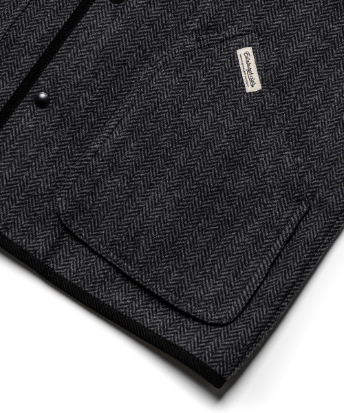 EDINBURGH CLUB（エディンバラクラブ）の「WOOL BLENDED HERRINGBONE HUNTING JACKET [C/GREY]（ミリタリージャケット・メンズ・グレー・SMALL/MEDIUM/LARGE/X-LARGE）」の7枚目の写真