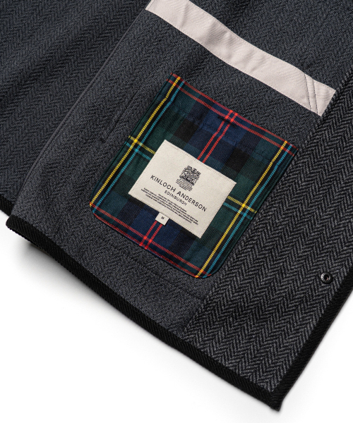 EDINBURGH CLUB（エディンバラクラブ）の「WOOL BLENDED HERRINGBONE HUNTING JACKET [C/GREY]（ミリタリージャケット・メンズ・グレー・SMALL/MEDIUM/LARGE/X-LARGE）」の9枚目の写真
