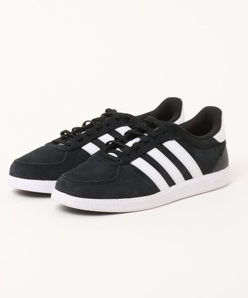 adidas(アディダス)の「adidas アディダス BREAKNET SLEEK SUEDE レディーススニーカー ロープロファイル(ブレイクネットスリークスエード) IH5466 コアブラック/フットウェアホワイト(スニーカー・レディース・ブラック・22.5cm/25.0cm/24.5cm/24.0cm/23.5cm/23.0cm)」の1枚目の写真