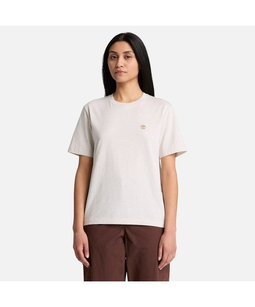 Timberland(ティンバーランド)の「半袖 クルーネック Tシャツ レディース(Tシャツ/カットソー・レディース・アイボリー・X-LARGE/MEDIUM/LARGE)」の1枚目の写真