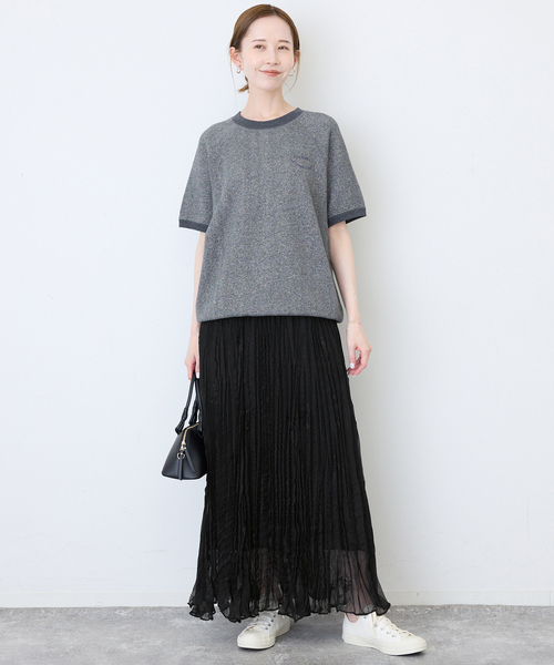 SLOBE IENA（スローブイエナ）の「《WEB限定カラーあり》エンブロイダリーワッシャープリーツスカート（スカート・レディース・ブラック系その他/ブラウン/ブラック・FREE）」の4枚目の写真