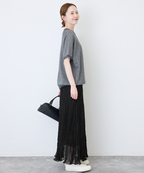 SLOBE IENA（スローブイエナ）の「《WEB限定カラーあり》エンブロイダリーワッシャープリーツスカート（スカート・レディース・ブラック系その他/ブラウン/ブラック・FREE）」の5枚目の写真