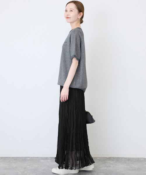 SLOBE IENA（スローブイエナ）の「《WEB限定カラーあり》エンブロイダリーワッシャープリーツスカート（スカート・レディース・ブラック系その他/ブラウン/ブラック・FREE）」の6枚目の写真