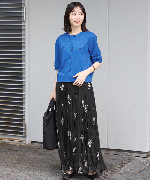 SLOBE IENA（スローブイエナ）の「《WEB限定カラーあり》エンブロイダリーワッシャープリーツスカート（スカート・レディース・ブラック系その他/ブラウン/ブラック・FREE）」の14枚目の写真