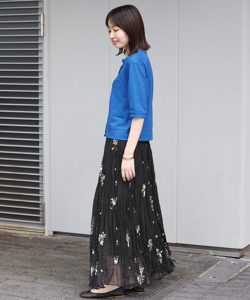 SLOBE IENA（スローブイエナ）の「《WEB限定カラーあり》エンブロイダリーワッシャープリーツスカート（スカート・レディース・ブラック系その他/ブラウン/ブラック・FREE）」の16枚目の写真