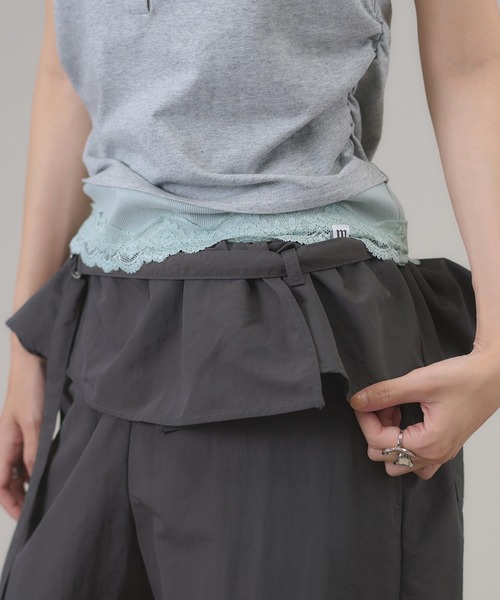 apres jour mignon(アプレジュールミニョン)の「ウエストフリルパンツ(その他パンツ・レディース・チャコールグレー/オフホワイト・フリー/LARGE)」の7枚目の写真