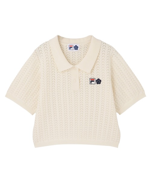 MARY QUANT(マリークワント)の「FILA × MARY QUANT クロッシェポロ プルオーバー(Tシャツ/カットソー・レディース・ネイビー/アイボリー・M)」の3枚目の写真